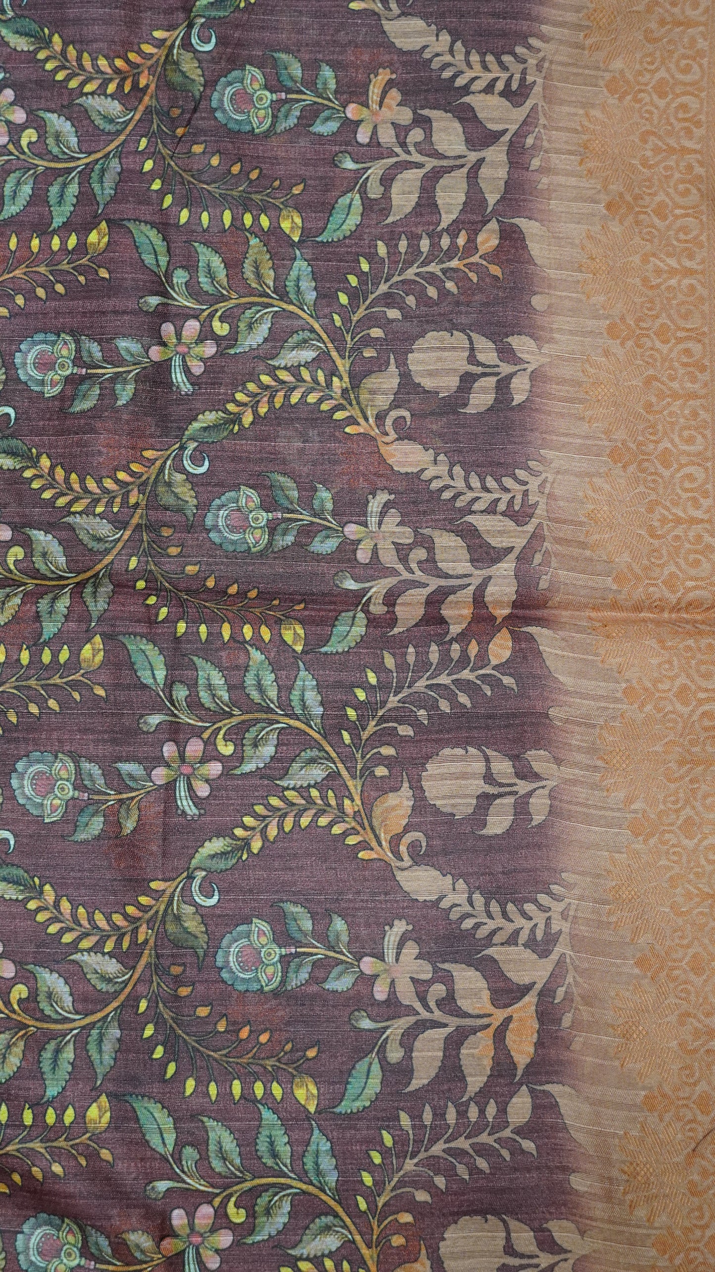 Gicha Tussar Saree -Circle Pattern Brown