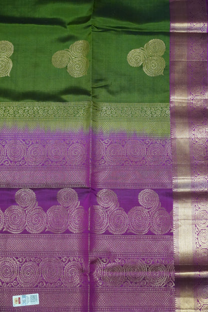 Pure Soft Silk- Grass green-Magenta