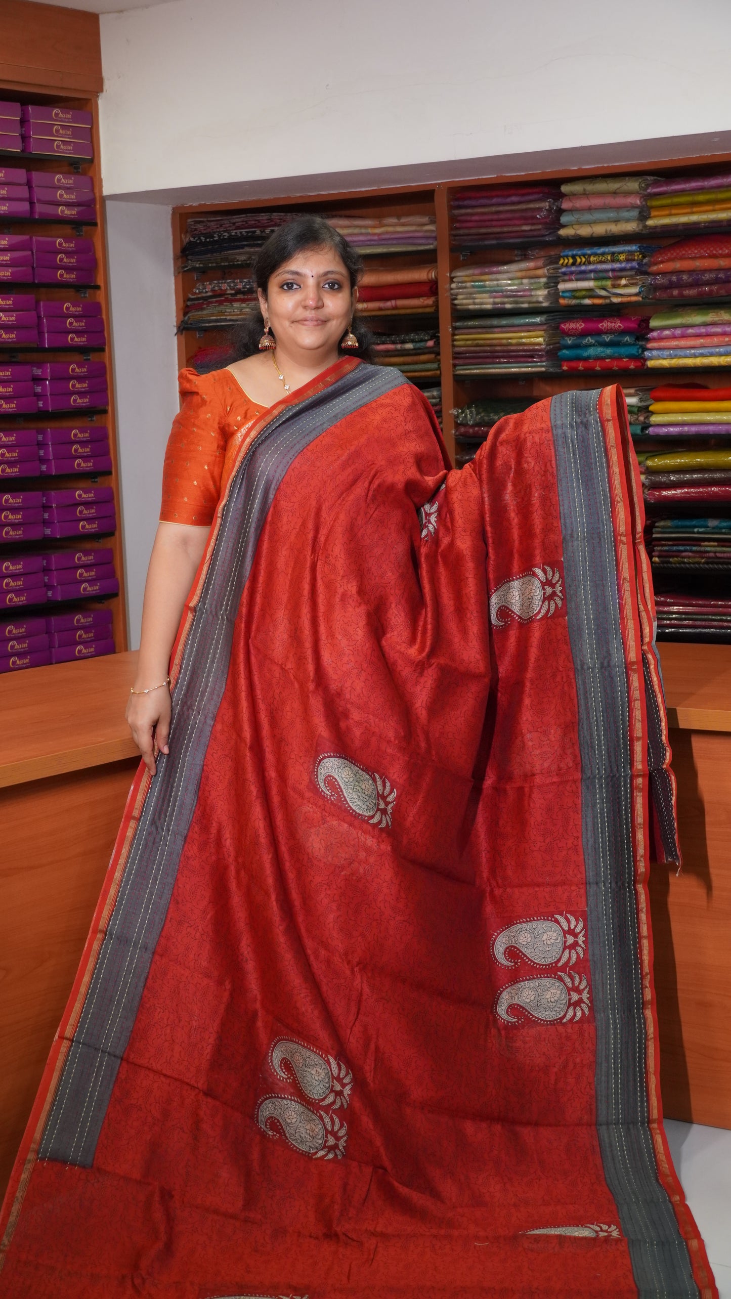 Pure Chanderi Saree - Red