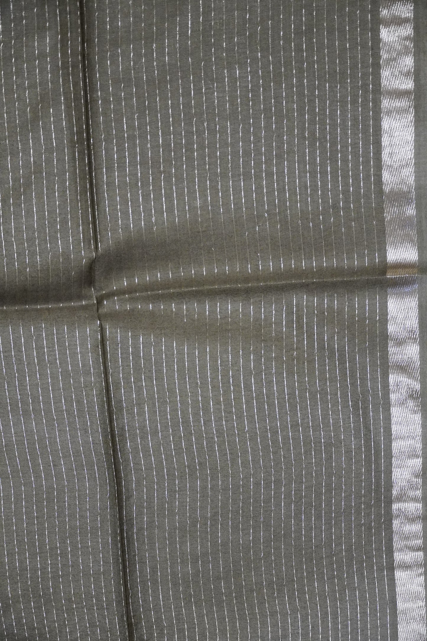 Bhagalpur Cotton Saree - Checks Sage Green