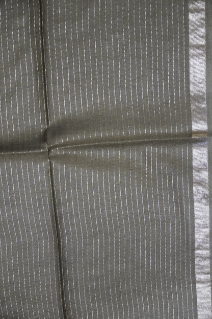 Bhagalpur Cotton Saree - Checks Sage Green