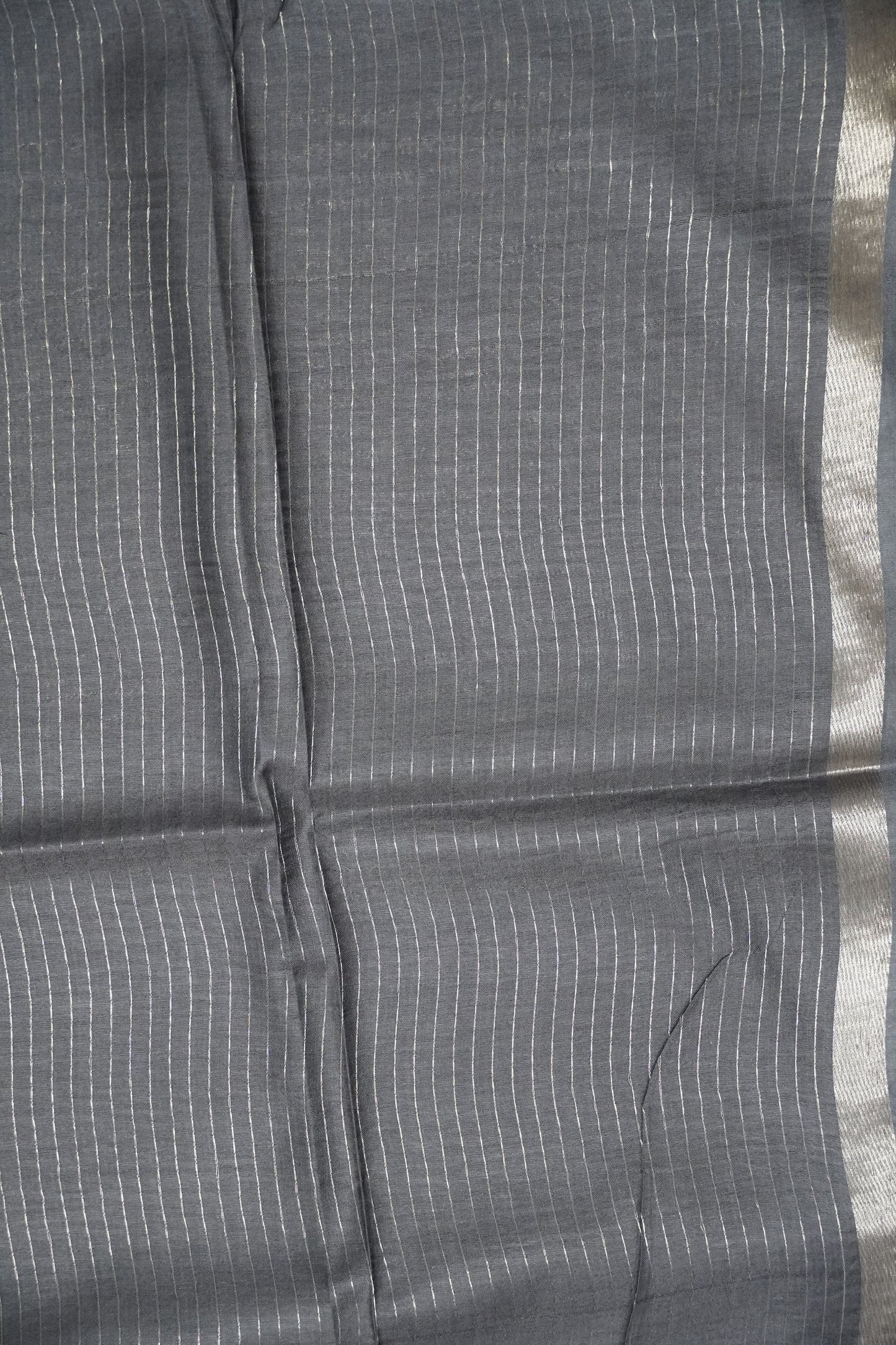 Bhagalpur Cotton Saree - Checks Grey