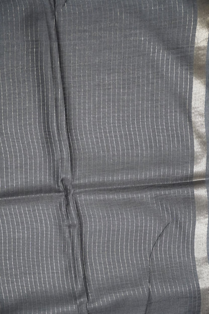 Bhagalpur Cotton Saree - Checks Grey