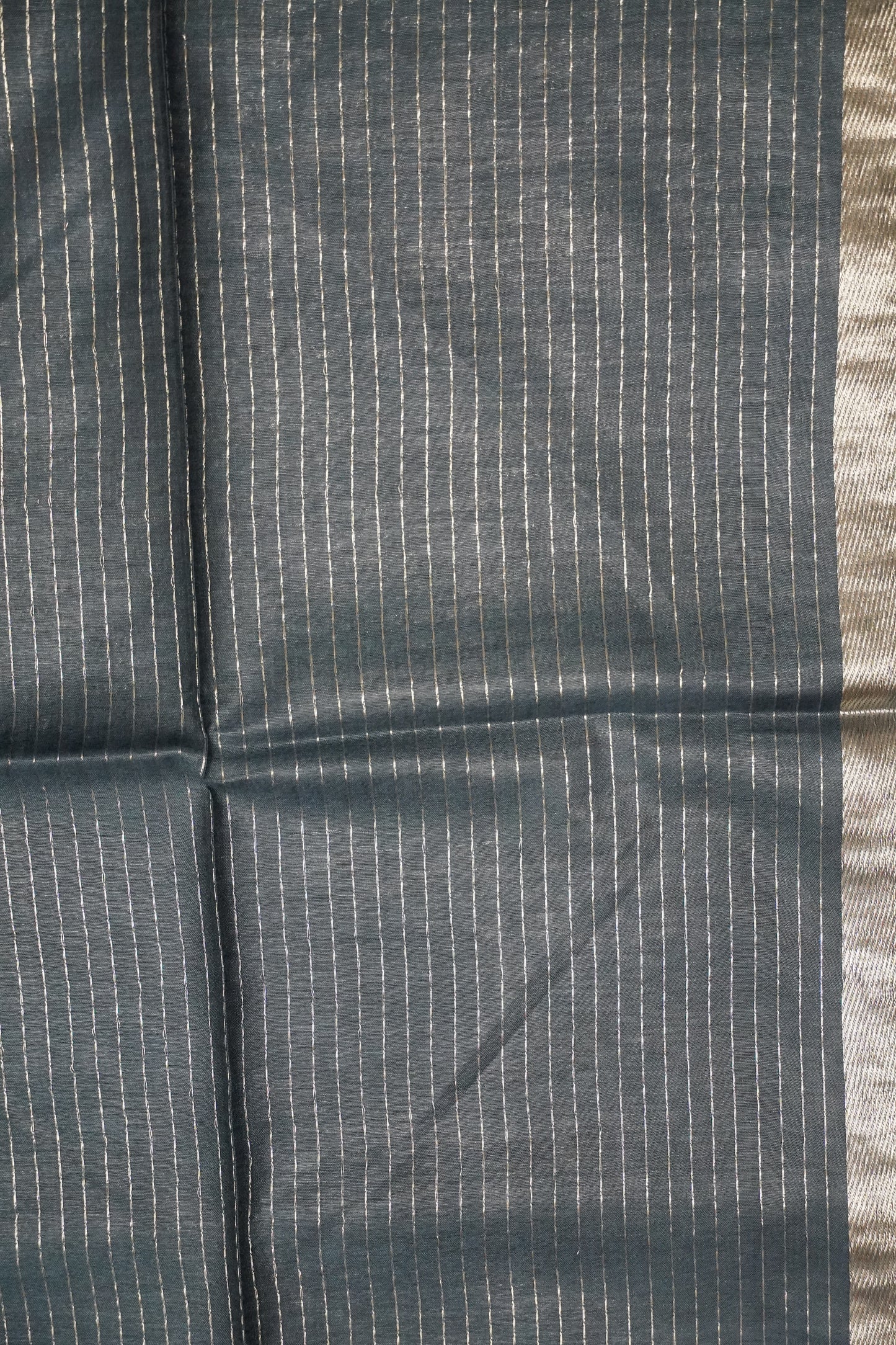 Bhagalpur Cotton Saree - Checks Peacock Blue