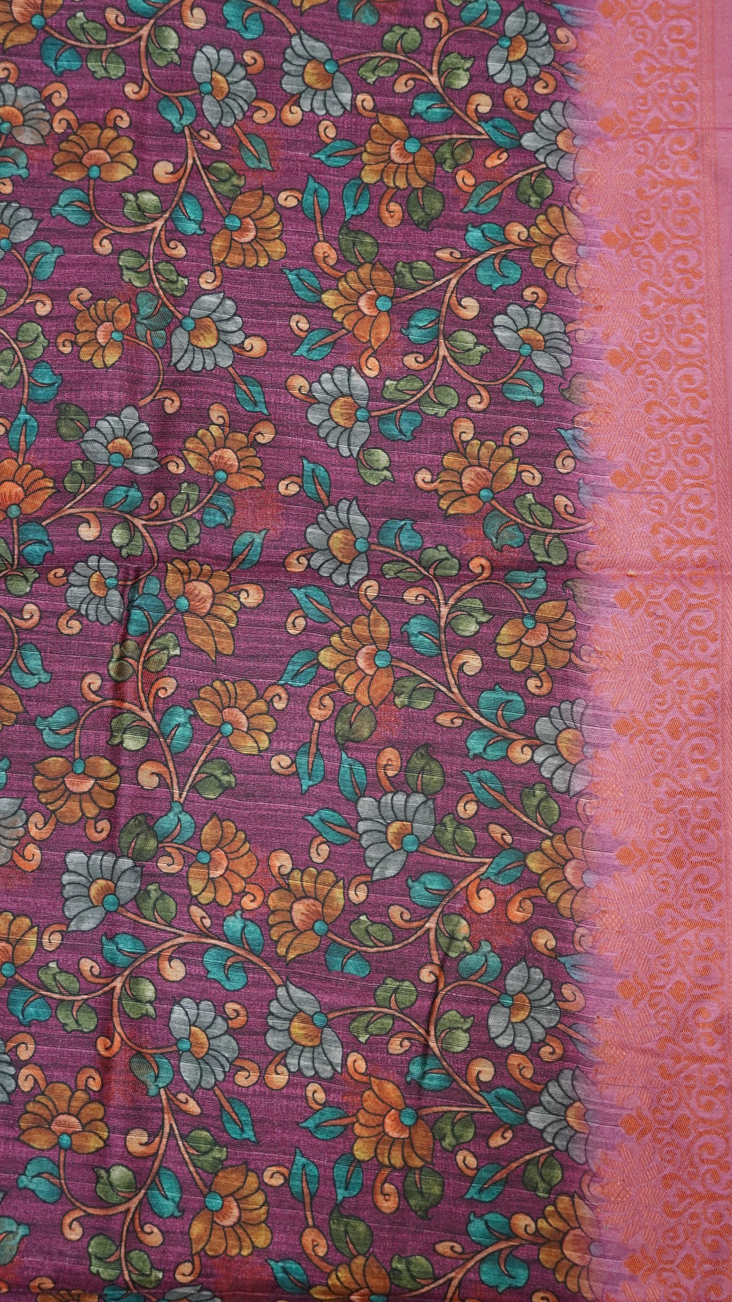 Gicha Tussar Saree -Curves Pattern Pink