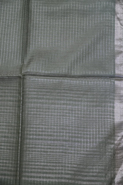 Bhagalpur Cotton Saree - Checks Light Sage Green