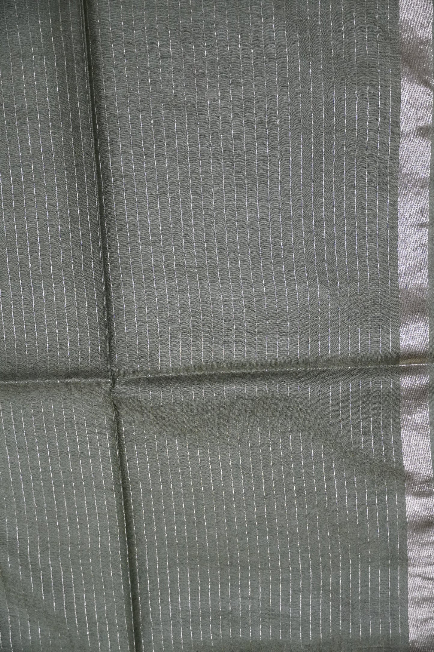 Bhagalpur Cotton Saree - Checks Light Sage Green