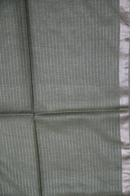 Bhagalpur Cotton Saree - Checks Light Sage Green