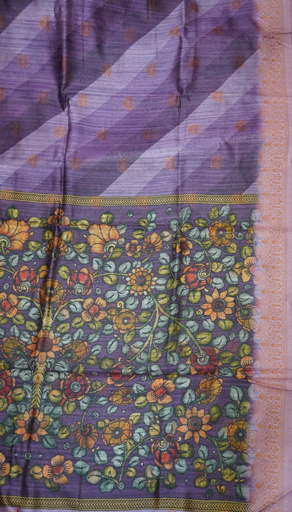 Gicha Tussar Saree -Leheriya Pattern-Purple