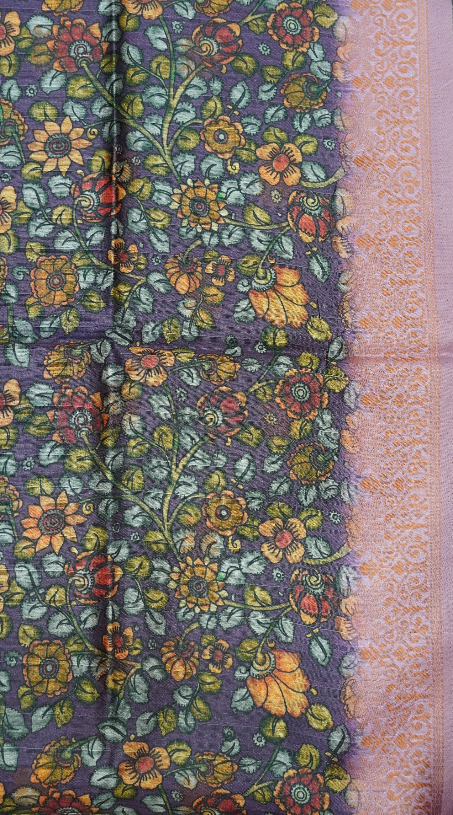 Gicha Tussar Saree -Leheriya Pattern-Purple