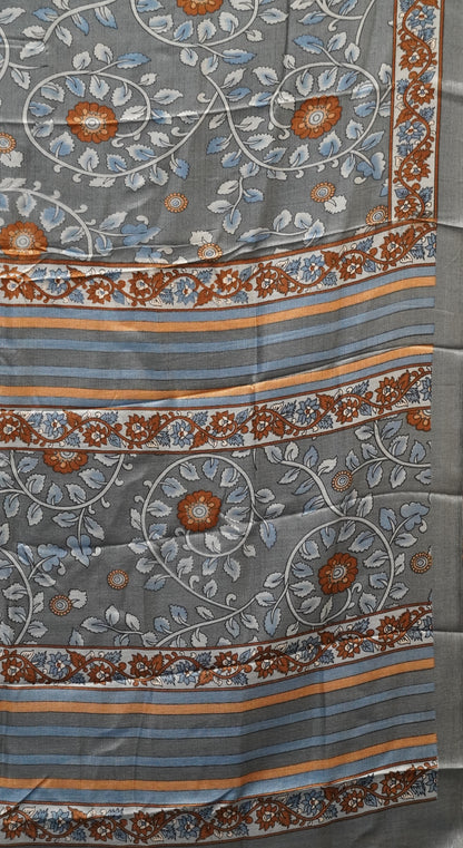 Jute Cotton Saree - Blue