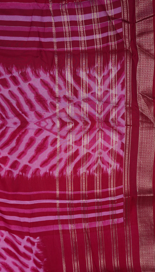 Semi Chiffon Saree- Tie Dye Pink