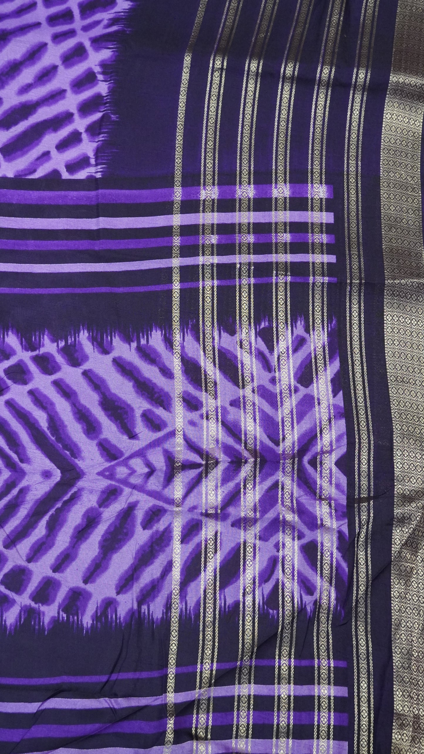 Semi Chiffon Saree- Tie Dye Purple