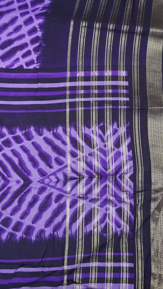 Semi Chiffon Saree- Tie Dye Purple
