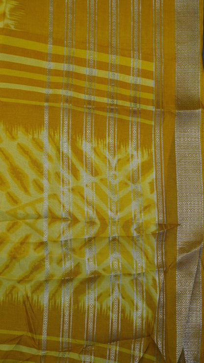 Semi Chiffon Saree- Tie Dye Mustard Yellow