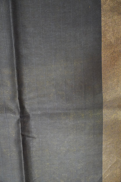 Pure Tussar Saree - Checks yellow
