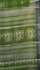 Chanderi Saree Flower Print - Green thumbnail