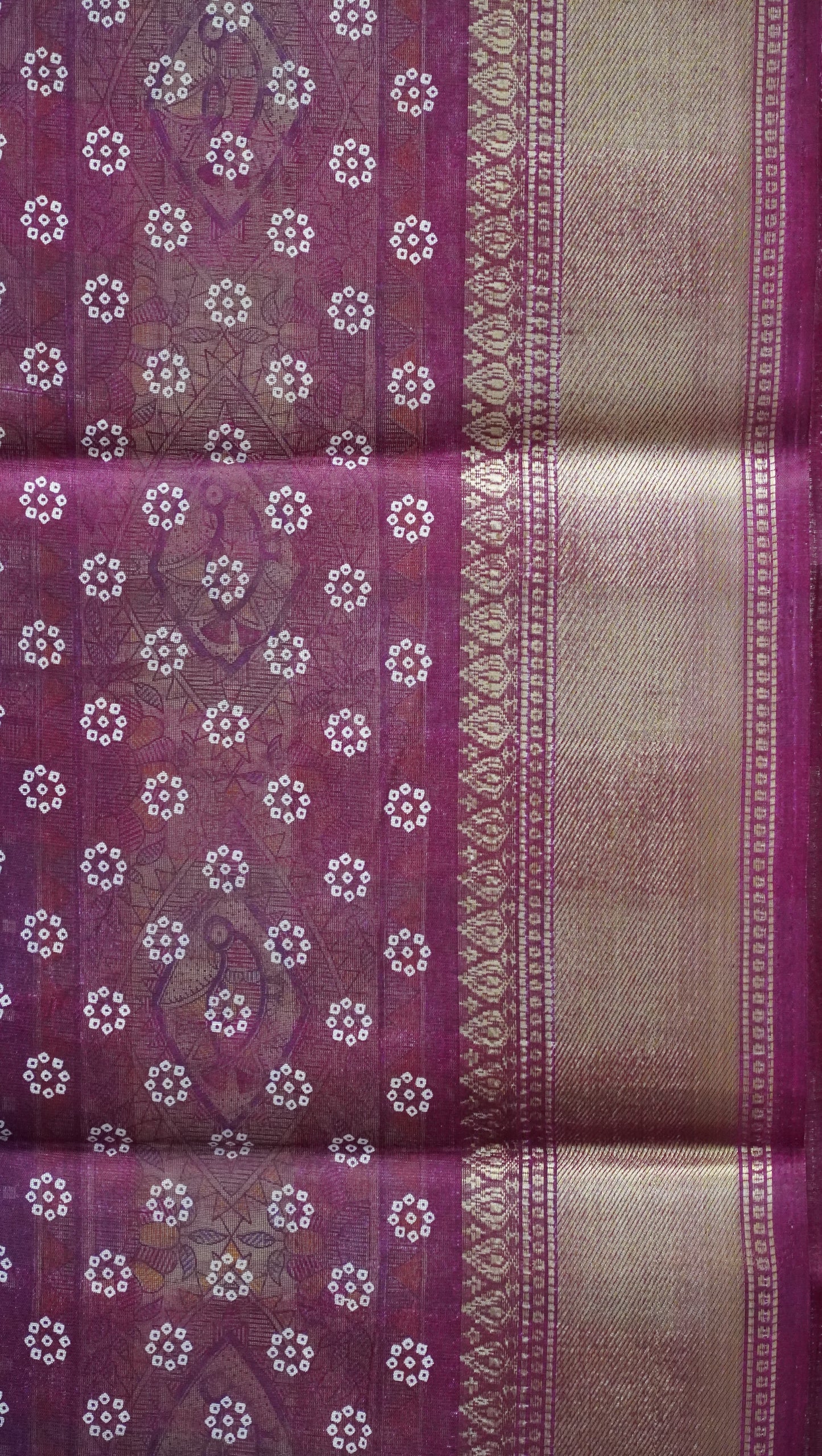 Chanderi Saree Bandhini Print - Blue
