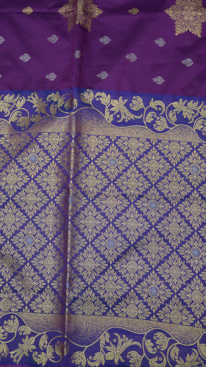 Semi Soft Silk Saree-Rangoli Zari Wine