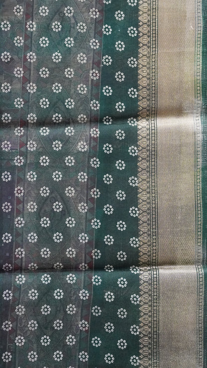 Chanderi Saree Bandhini Print - Purple