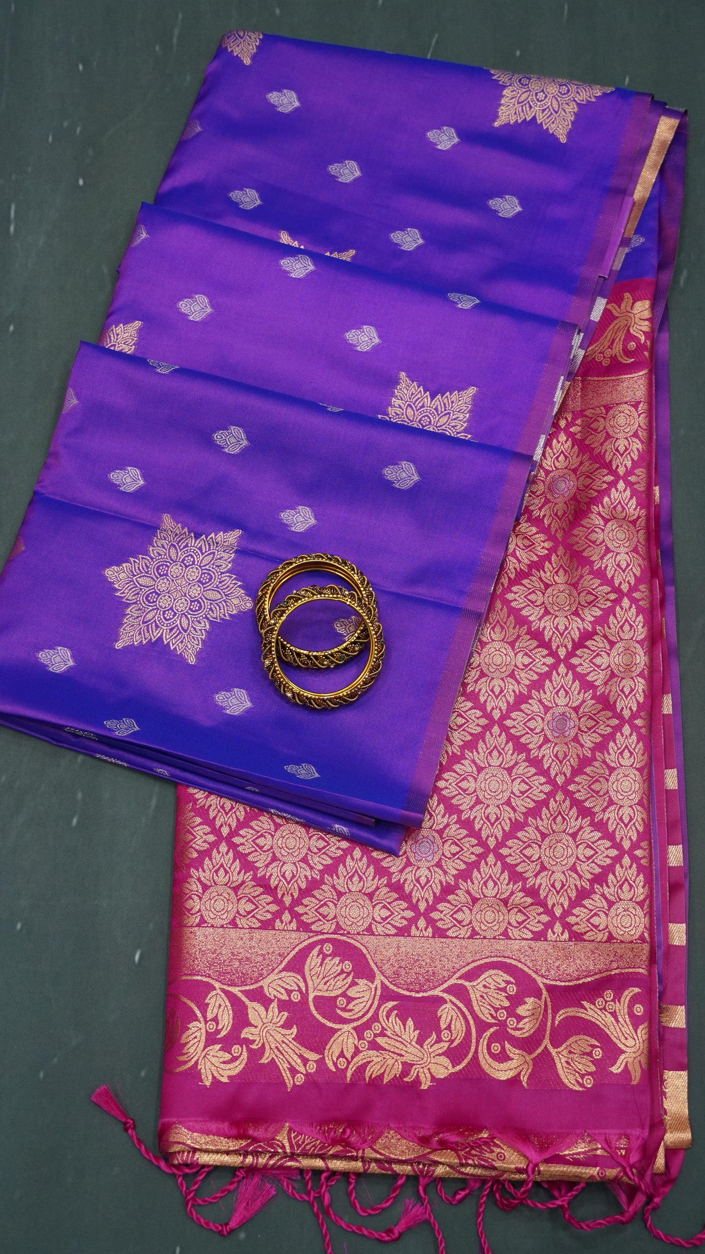 Semi Soft Silk Saree-Rangoli Zari Voilet