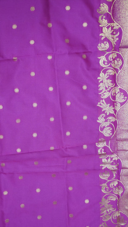 Semi Soft Silk Saree-Rangoli Zari Voilet