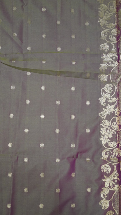 Semi Soft Silk Saree-Rangoli Zari Green