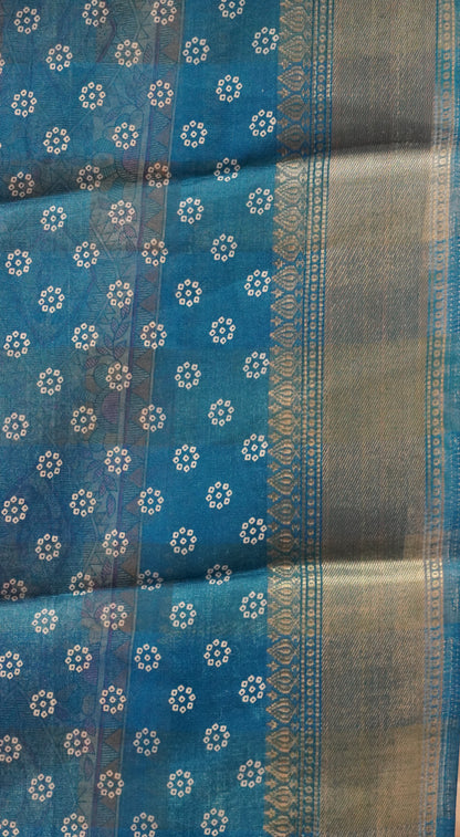 Chanderi Saree Bandhini Print - Pink