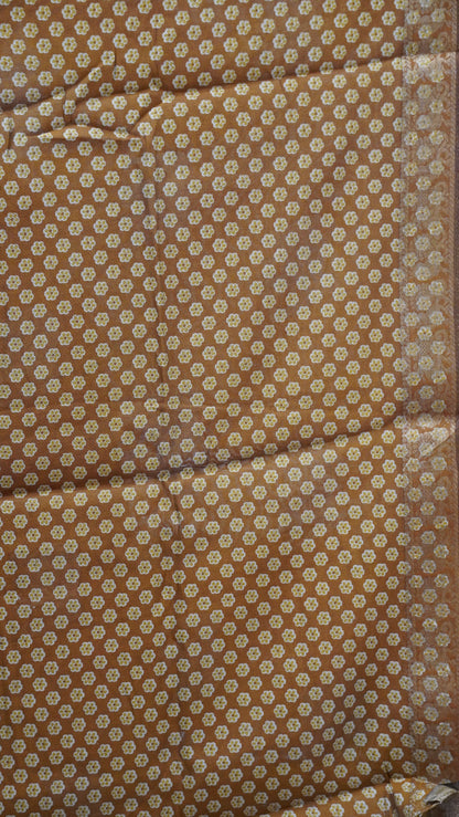 Malai Cotton Saree-Mustard Pichwai Print