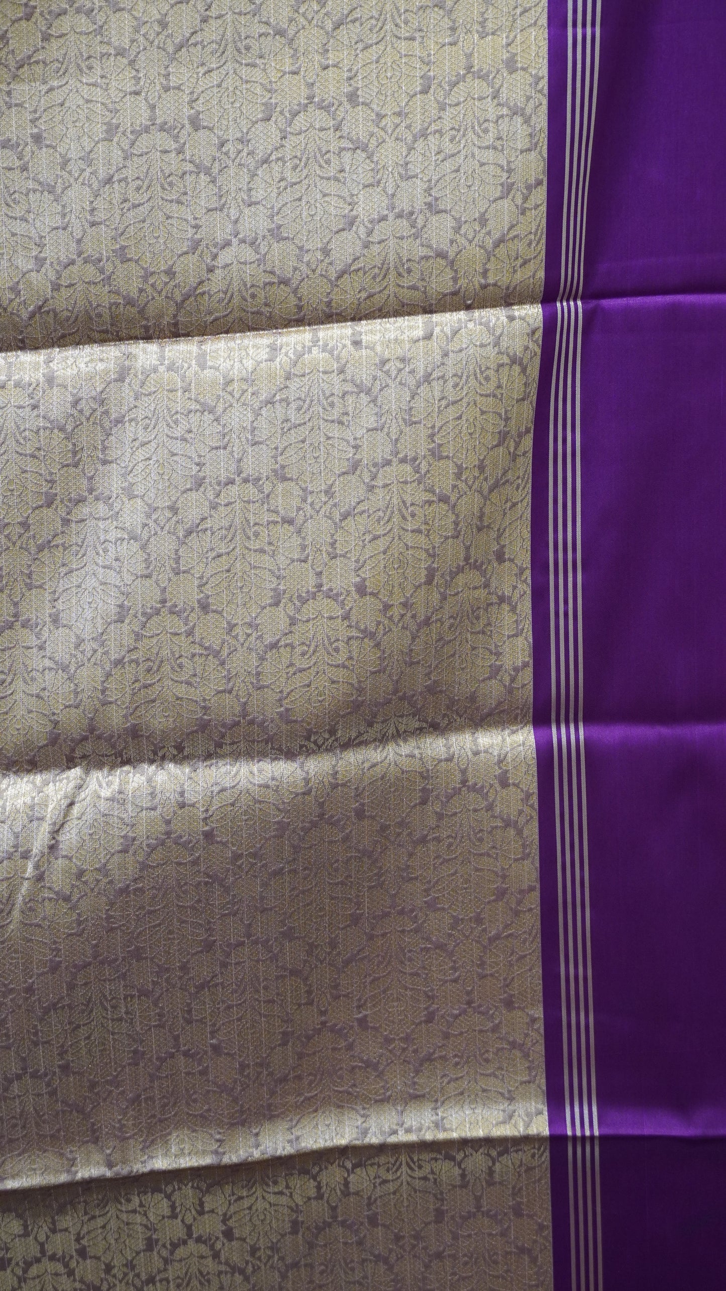 Semi Soft Silk Saree-Light Brown-Wine Checks