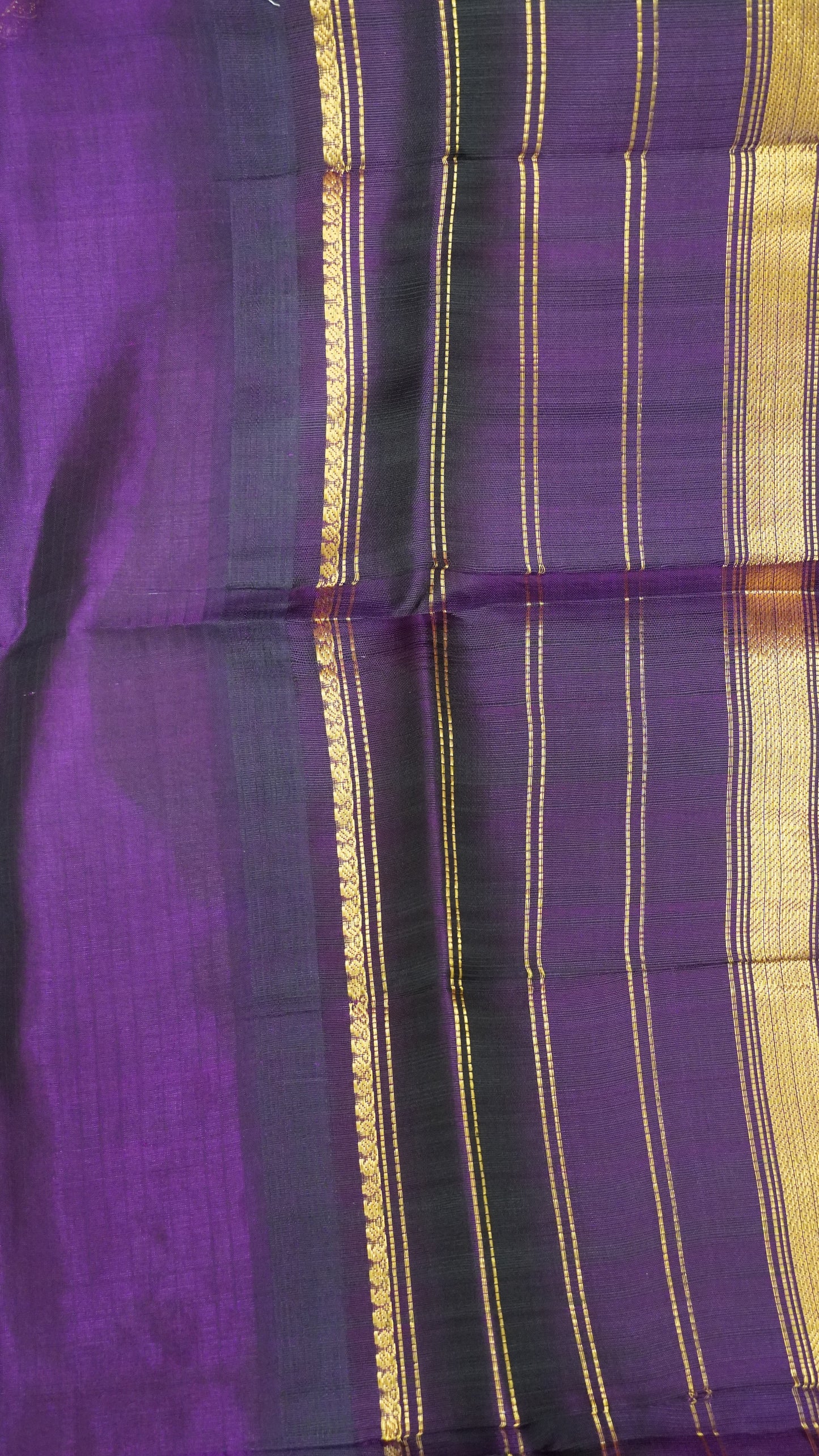 Pure Kanjivaram Silk Saree -Pink-Purple Checks