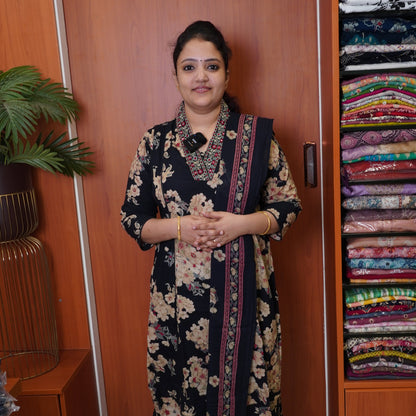 3 Pcs Set Kurti - Black