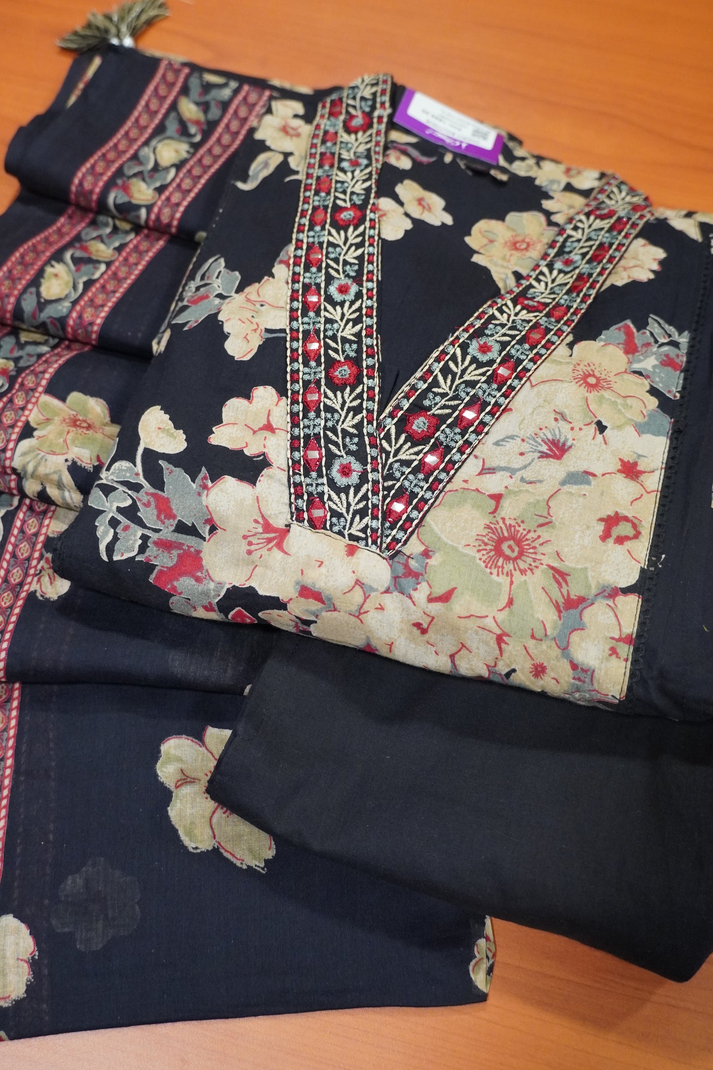 3 Pcs Set Kurti - Black