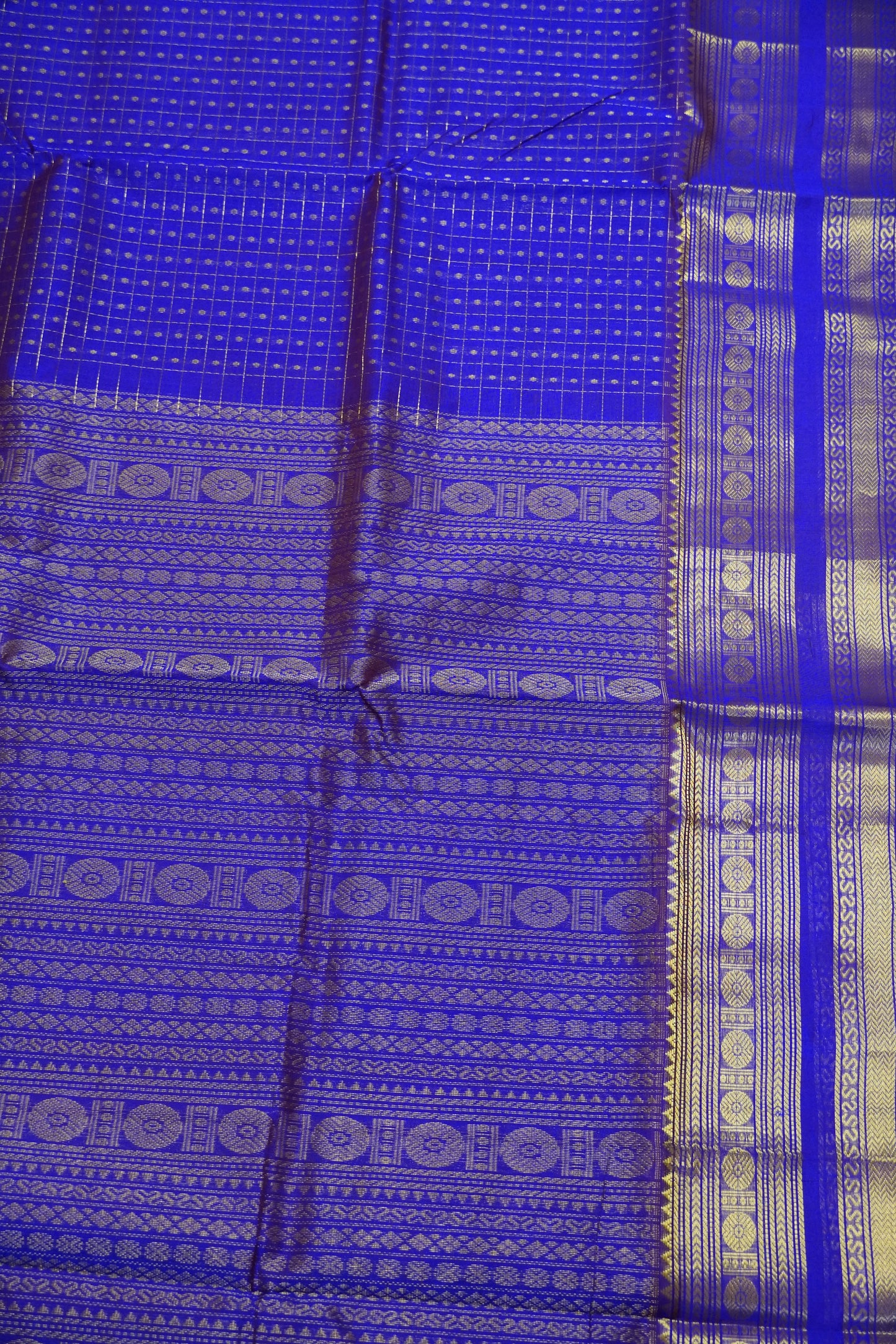 Silk Cotton Saree - Deep Purple