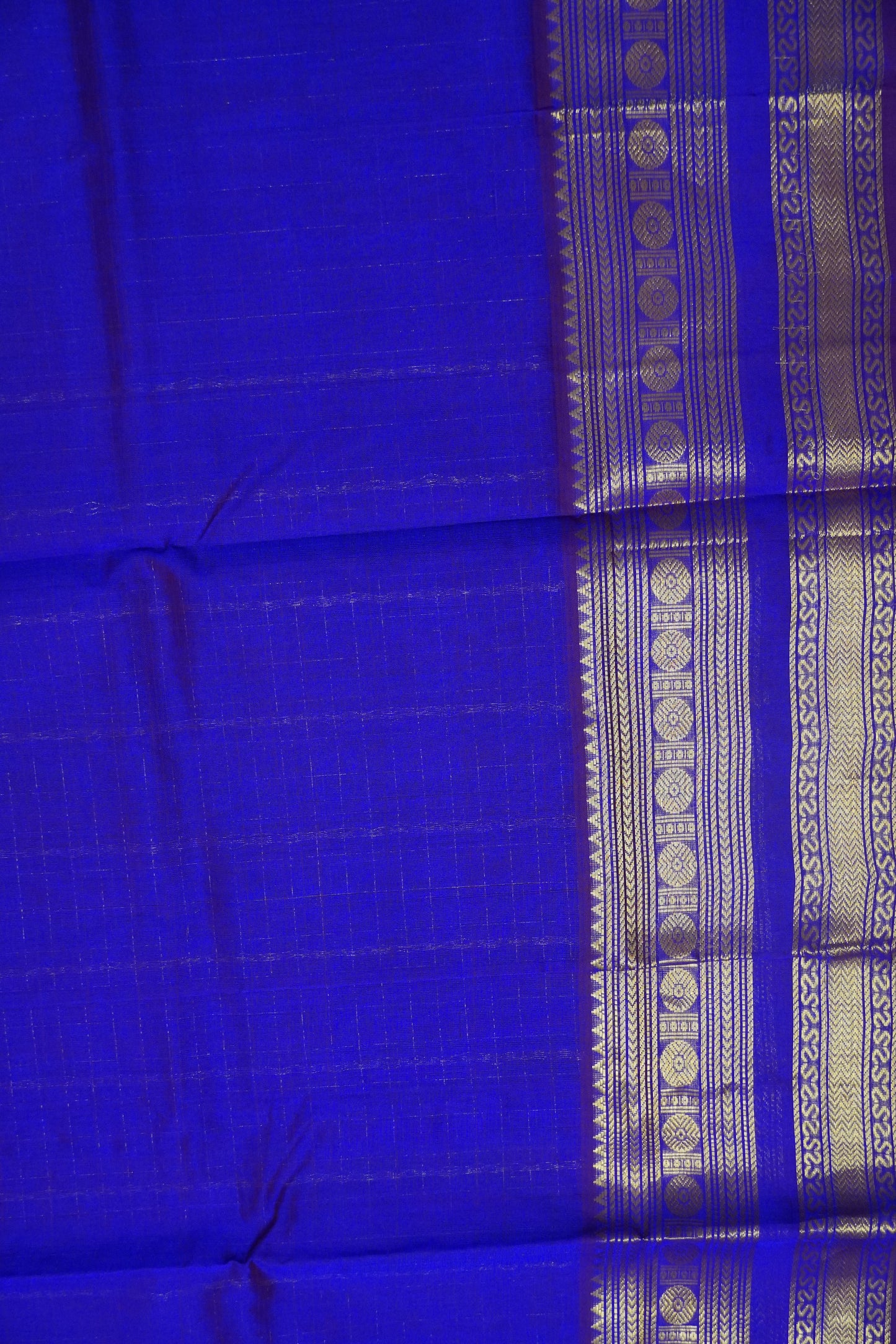 Silk Cotton Saree - Deep Purple
