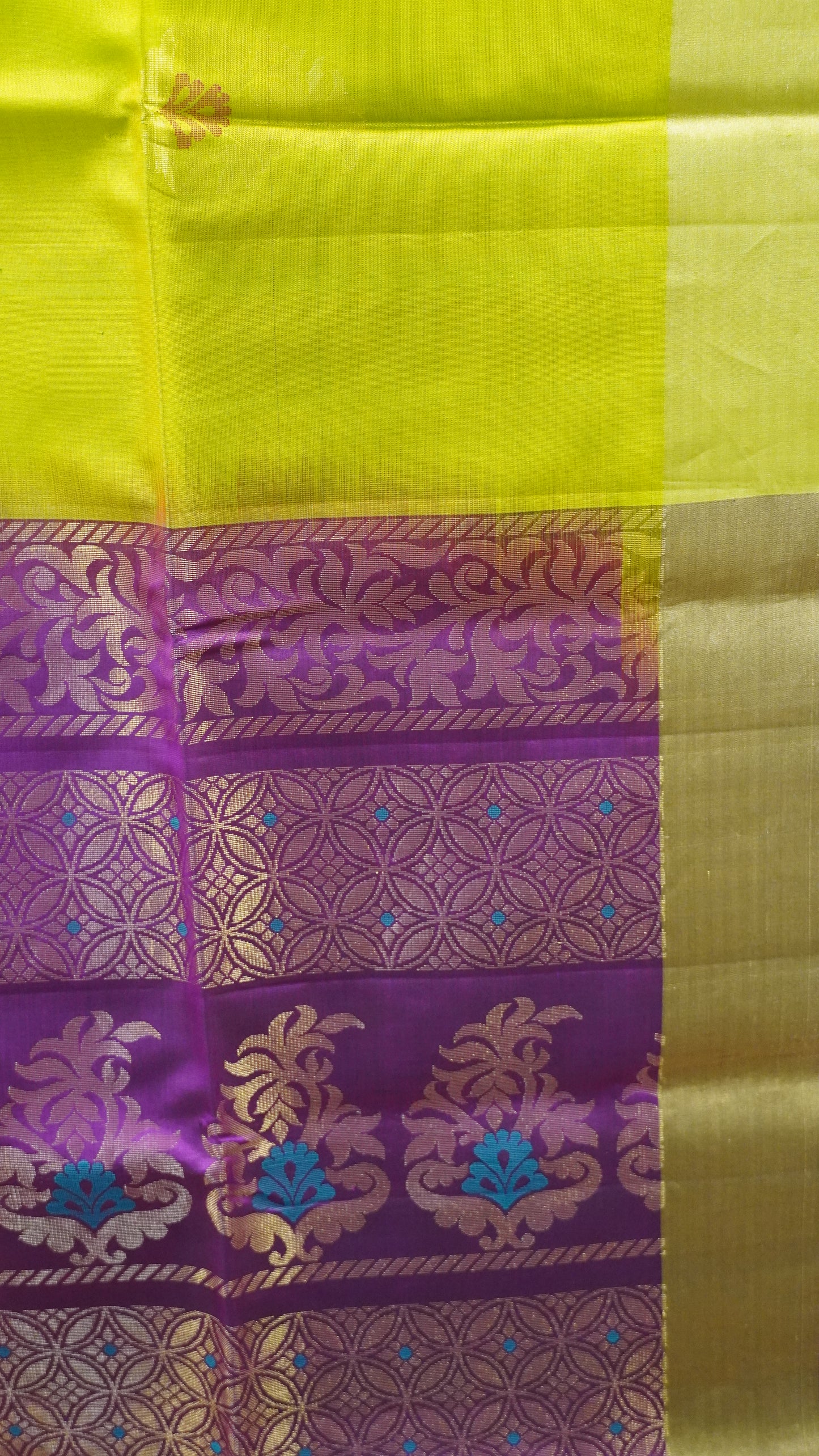 Pure Soft Silk Saree - Light Green-Wine