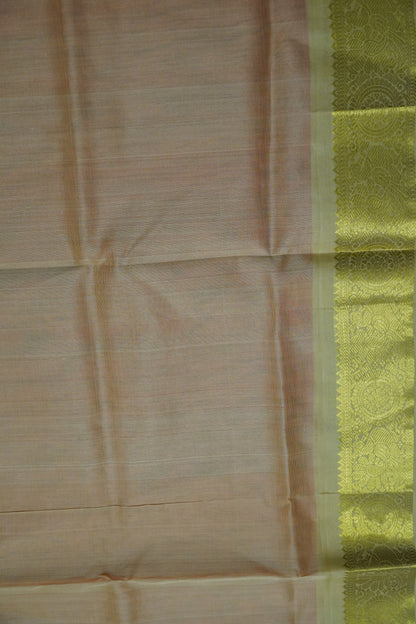 Silk Cotton Saree - Orange - Sandal