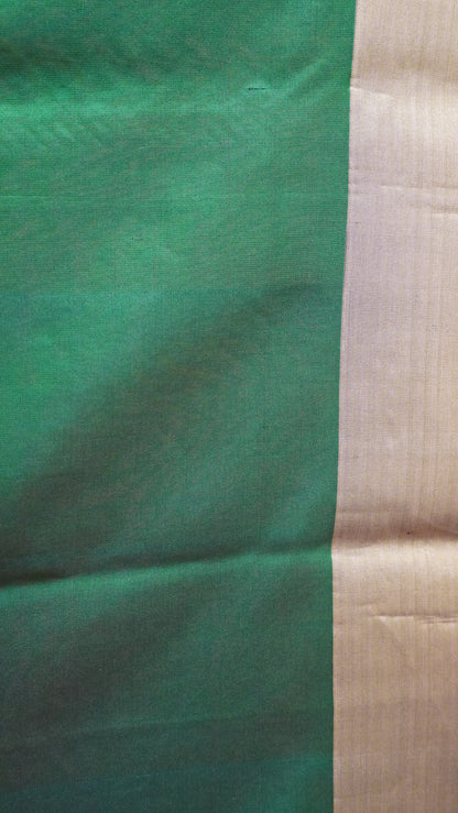 Pure Soft Silk Saree - Peach Pink-Green