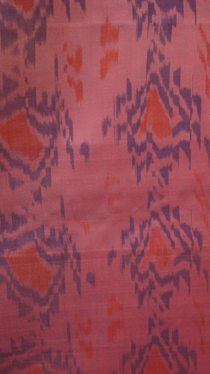 Pure Soft Silk Saree - Green-Purple Ikkat Pattern