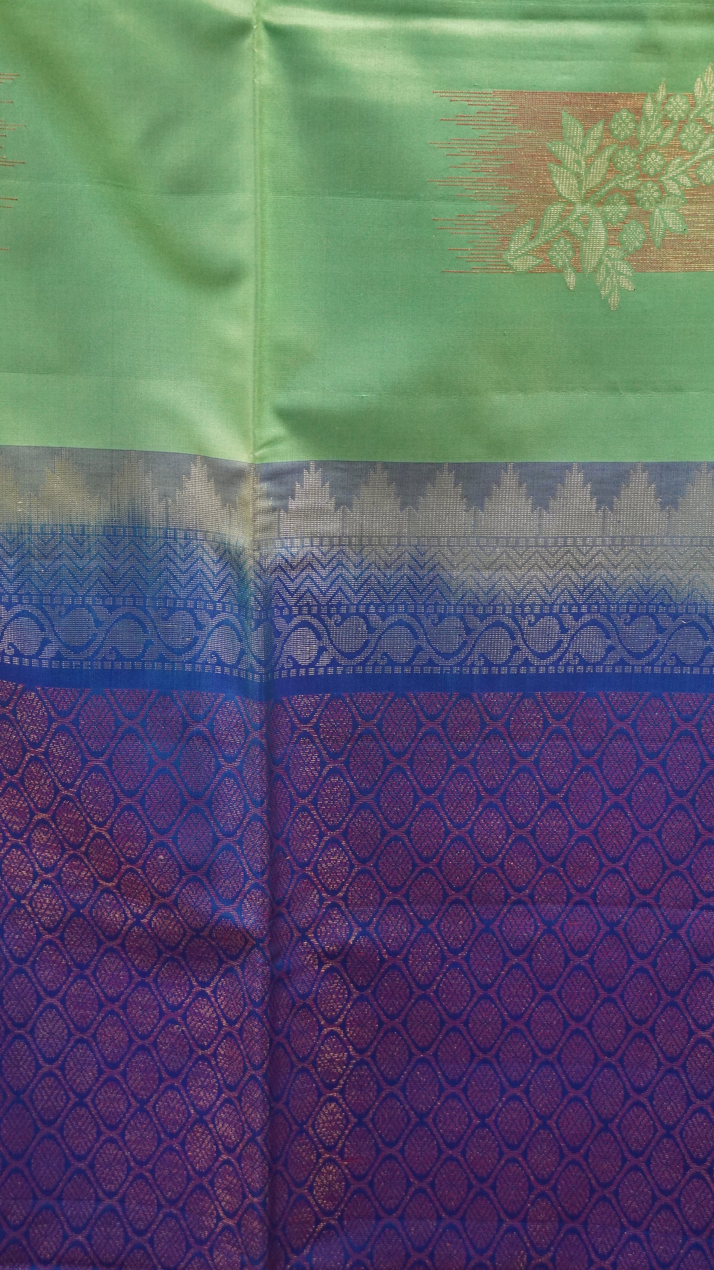 Pure Soft Silk Saree - Aqua Green-Blue