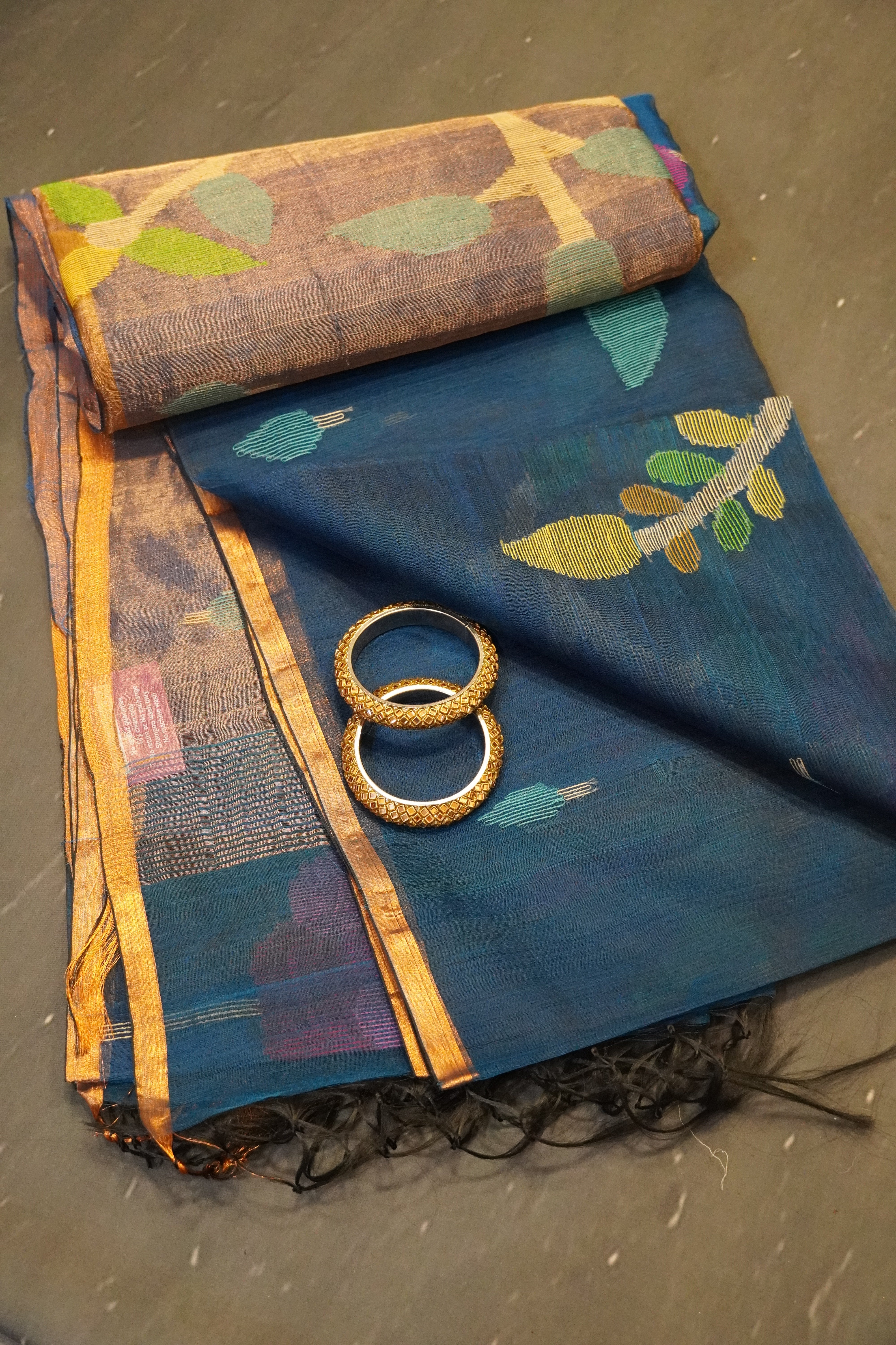 Pure Matka Tussar - Peacock blue – Charvi Boutique