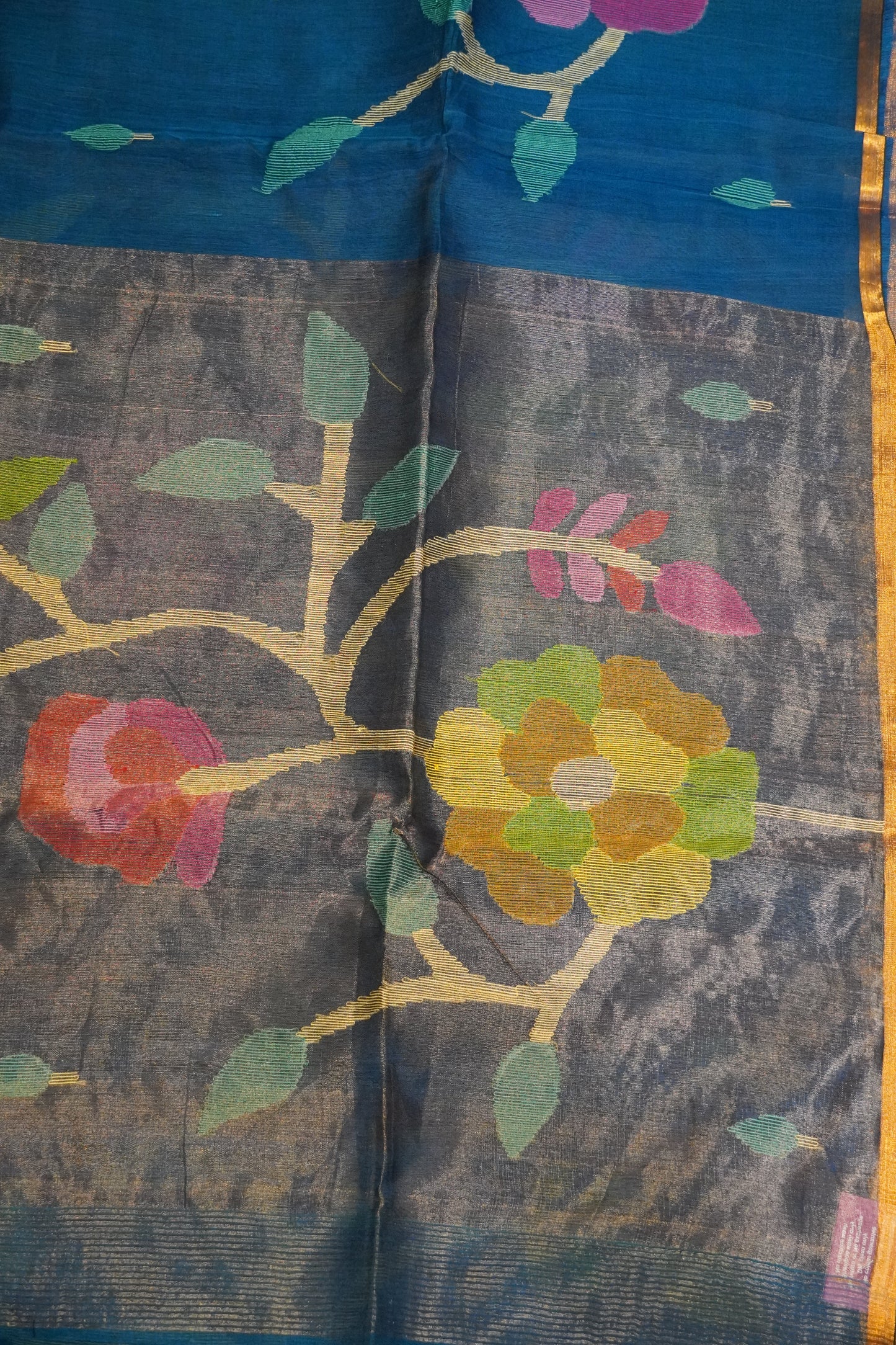 Pure Matka Tussar - Peacock blue