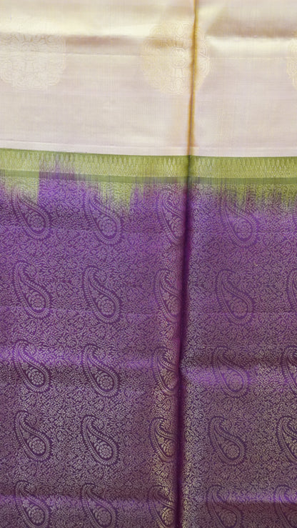 Pure Soft Silk Saree - Peach-Wine