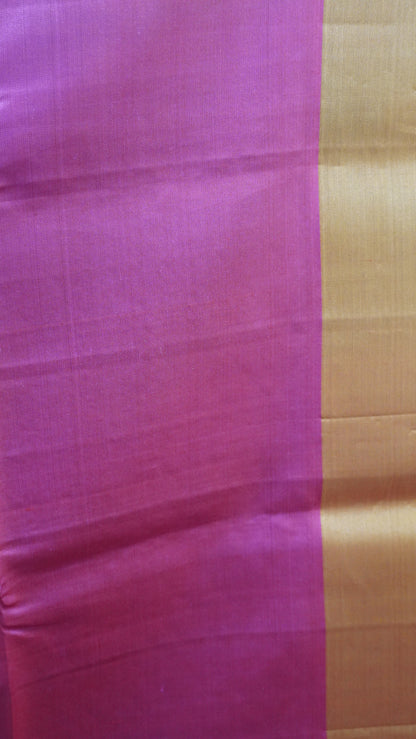 Pure Soft Silk Saree - Bottle green- Pink