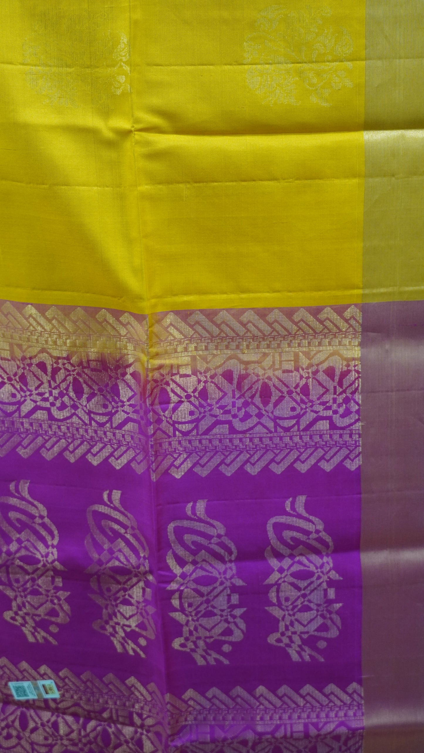 Pure Soft Silk Saree - Yellow -Pink