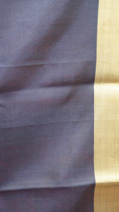 Pure Soft Silk Saree - Pinkish Orange-Black