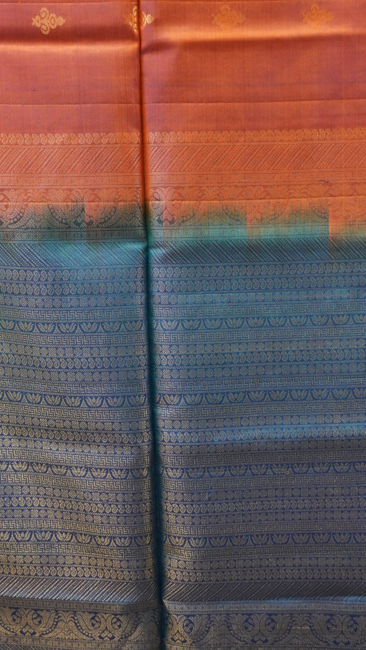 Pure Soft Silk Saree - Redish Purple-Peacock Blue