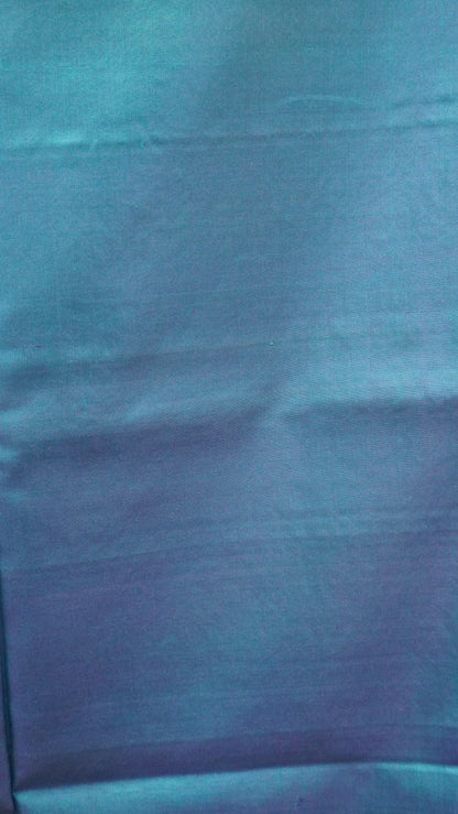 Pure Soft Silk Saree - Redish Purple-Peacock Blue