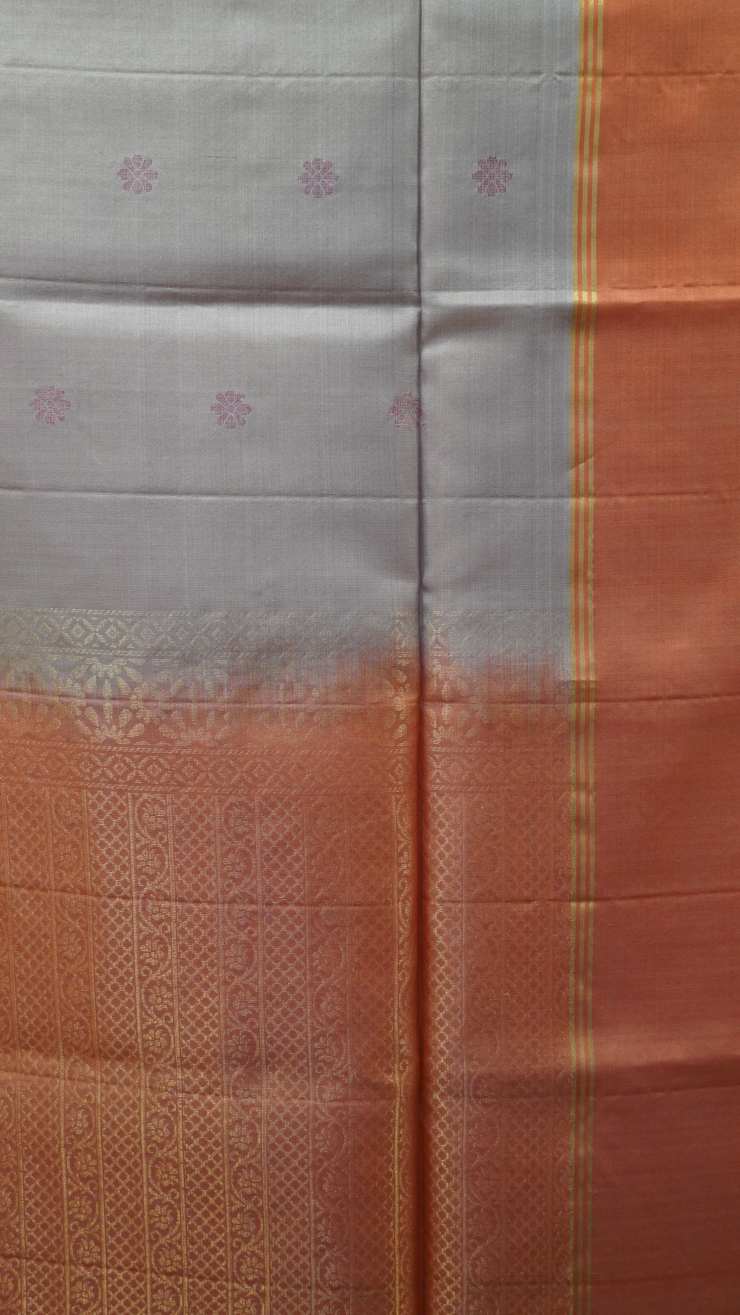 Pure Soft Silk Saree - Baby Brown-Orange