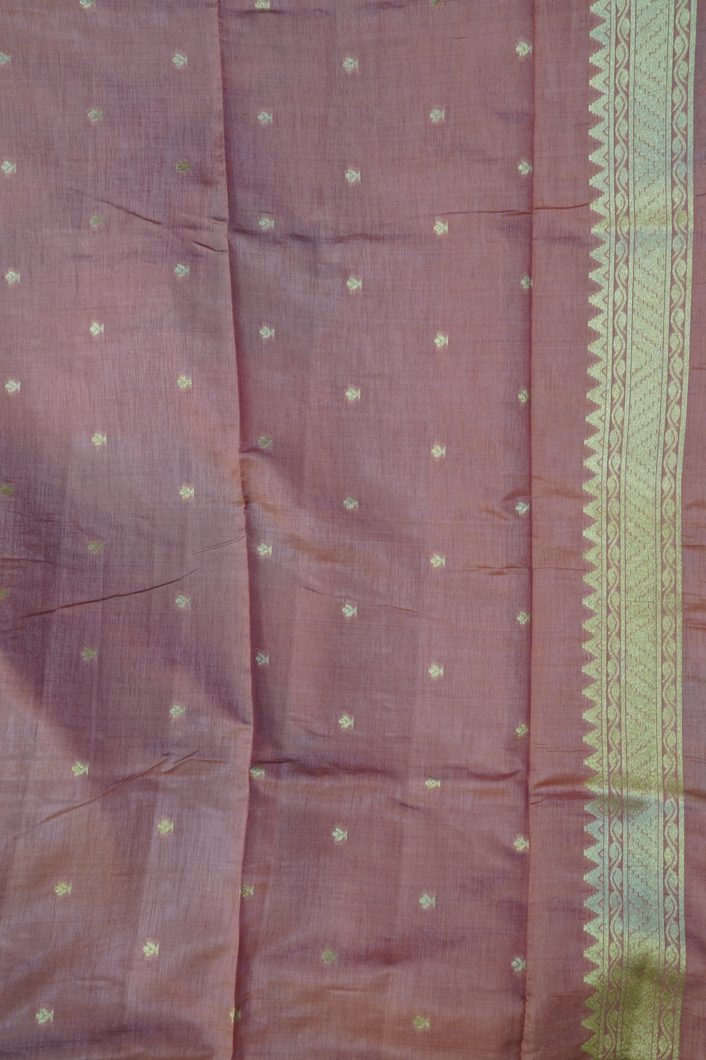 Semi Tussar Saree - Lilly Floral Pale Orange